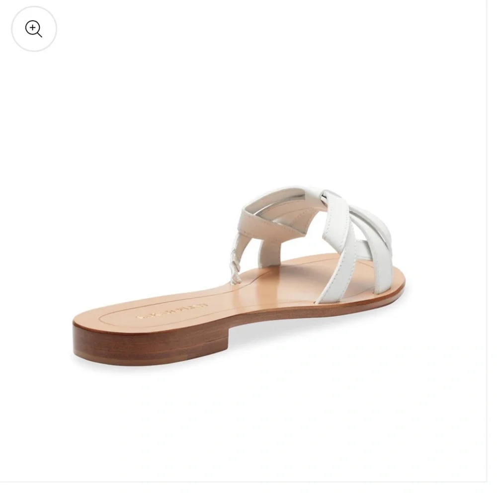 NEW SARAH FLINT Mrjana Italian White Leather Bow Flat Sandals size 40/9-9.5 - Picture 3 of 6